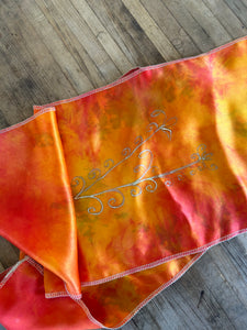 Hand Dyed Silk Scarf by Tara Francis and Broche Mouton Feutrage + Quillwork
